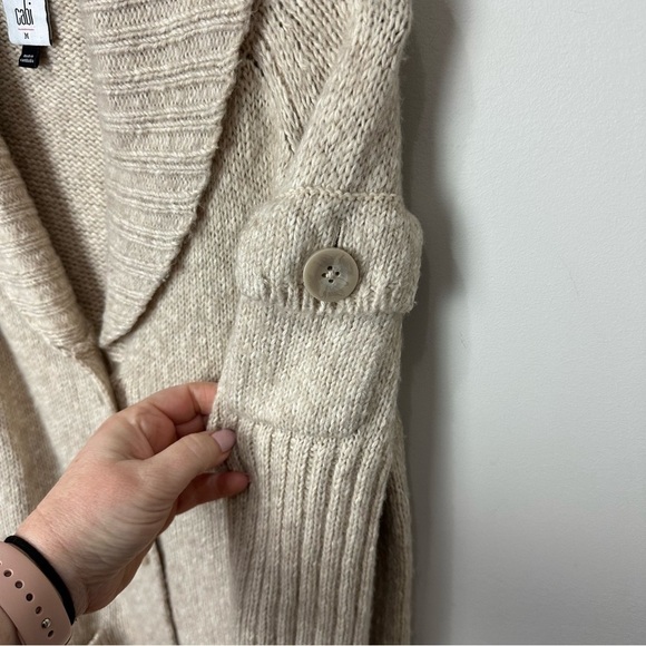 cabi Steady Shawl Collar Cardigan Sweater Cream Oatmeal 4275 - Picture 6 of 9